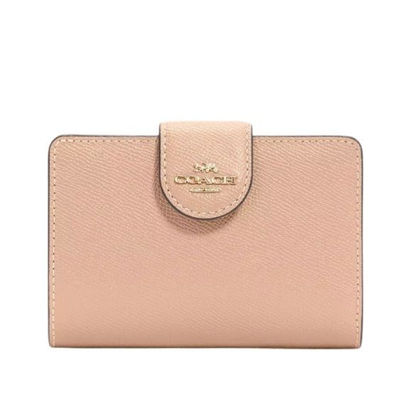 Coach Handbags - Coach Medium Corner Zip Wallet Gold/Taupe Color